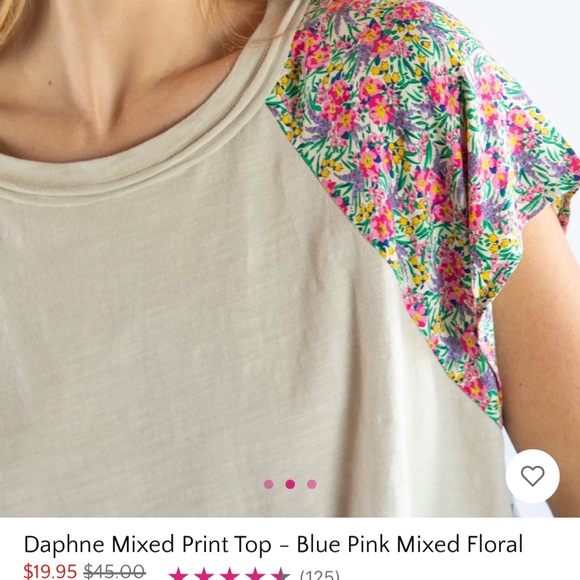 NWT NATURAL LIFE MIXED PRINT TOP SIZE M - Picture 5 of 6